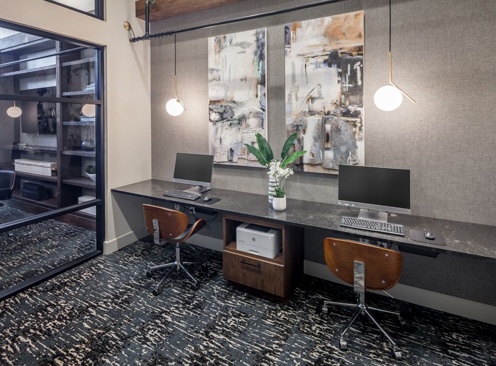 Business Center With Computers at Berkshire Pullman, Frisco, Texas